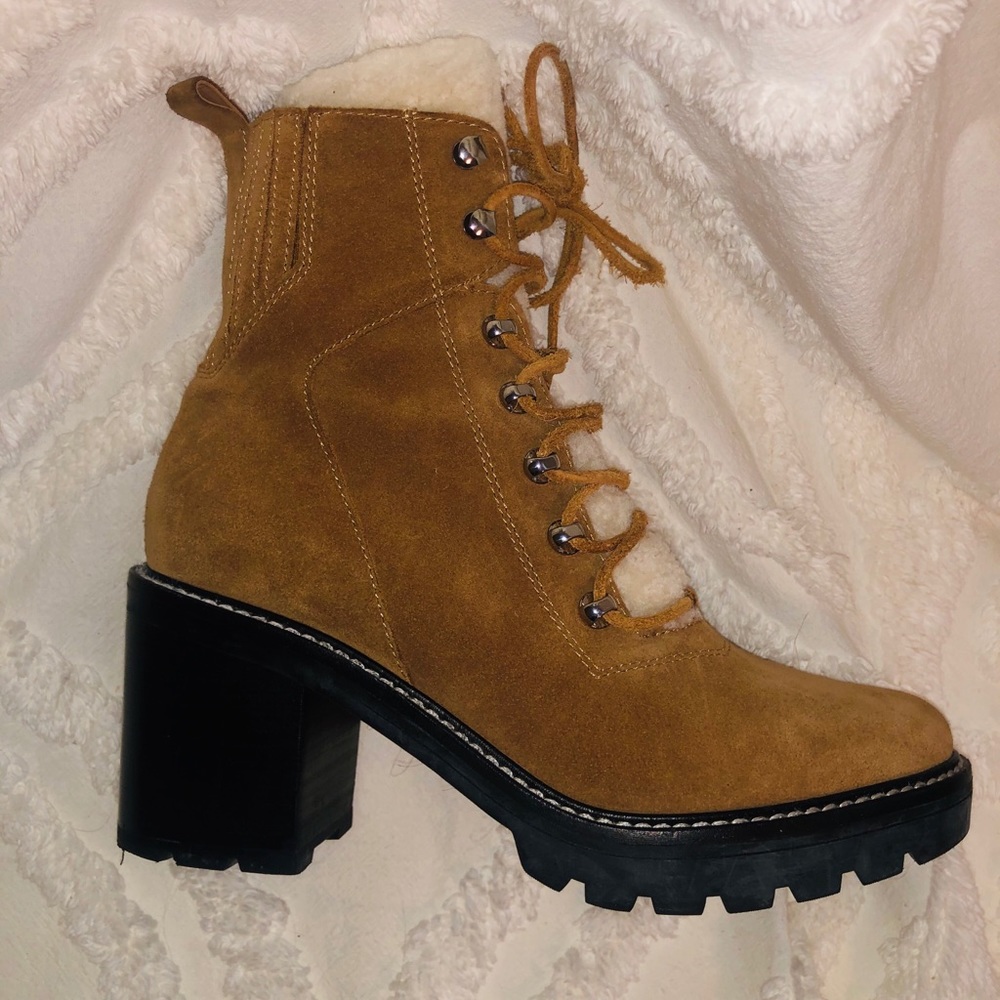 Marc Fisher heeled fur boots